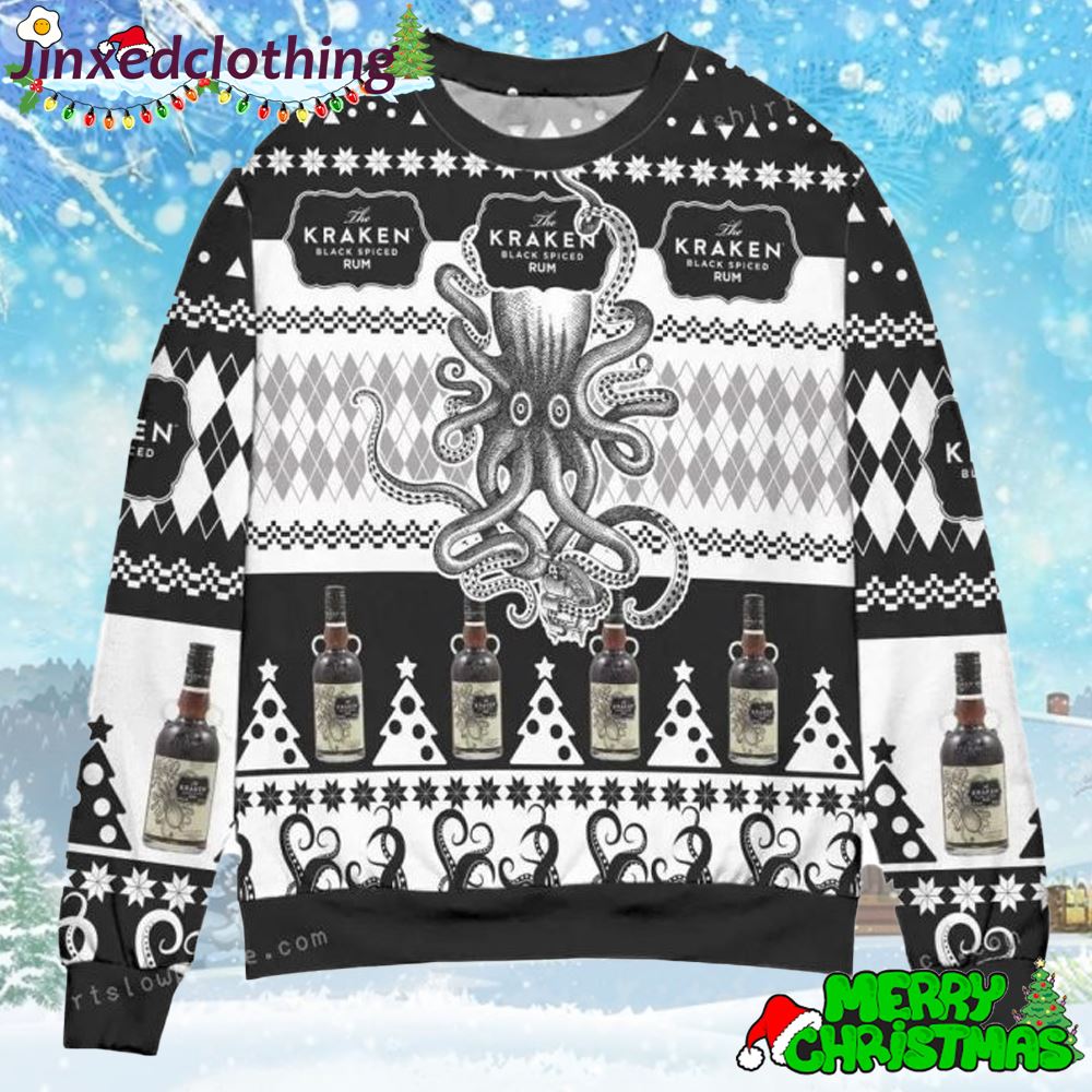 The Kraken Spiced Rum Argyle Christmas Ugly Sweater 